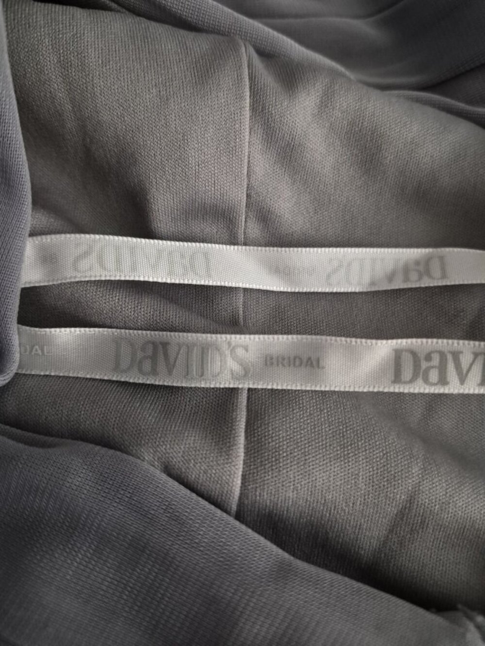 David's Bridal women's Gray chiffon cocktail bridesmaid flare Mini dress size 14 - Picture 6 of 10